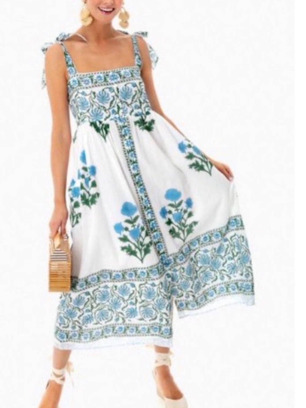 Juliet Dunn x Tuckernuck Tie- Shoulder Poppy Midi Dress